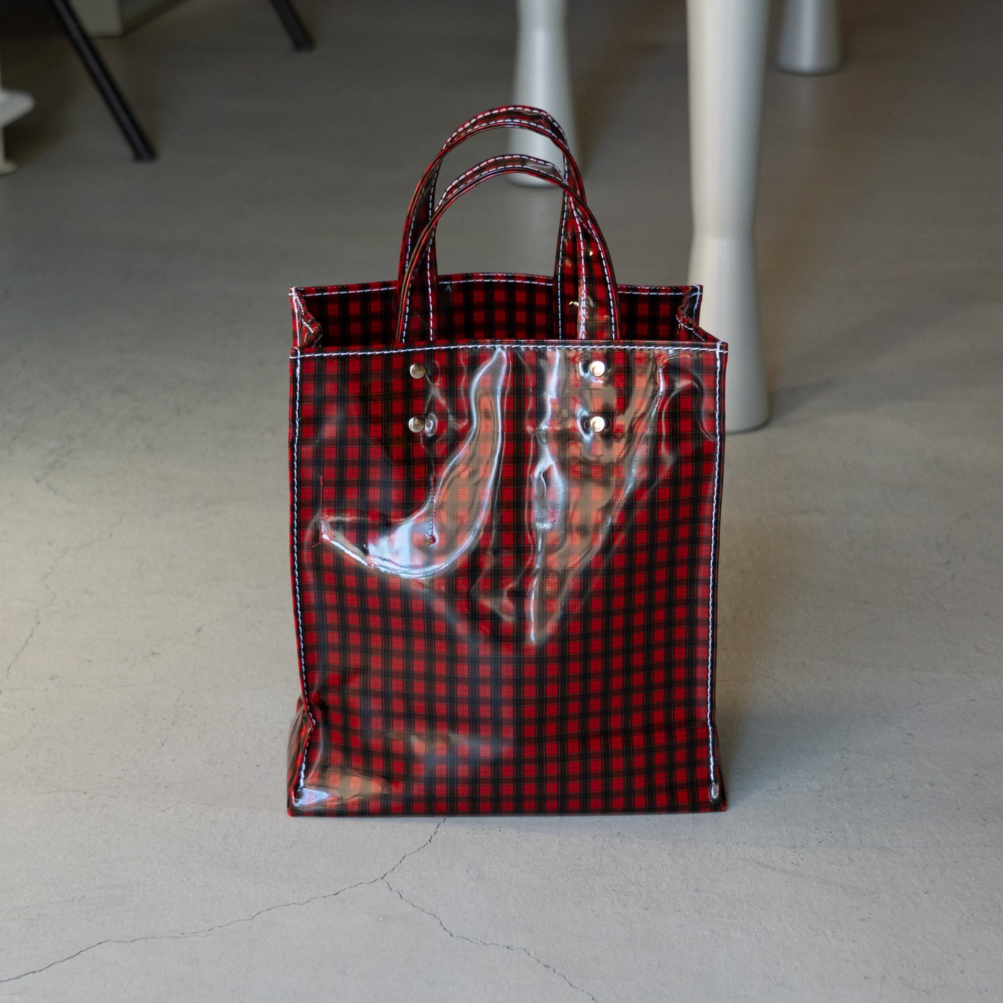 TEMBEA PAPER TOTE SMALL -CHECK