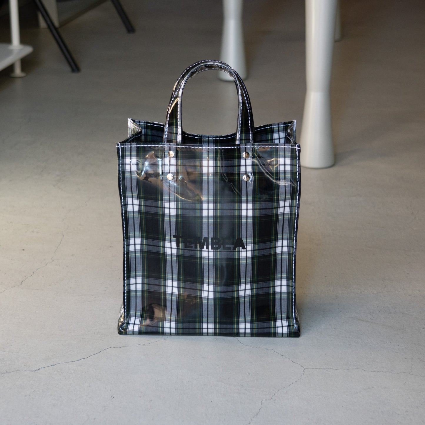 TEMBEA PAPER TOTE SMALL -CHECK