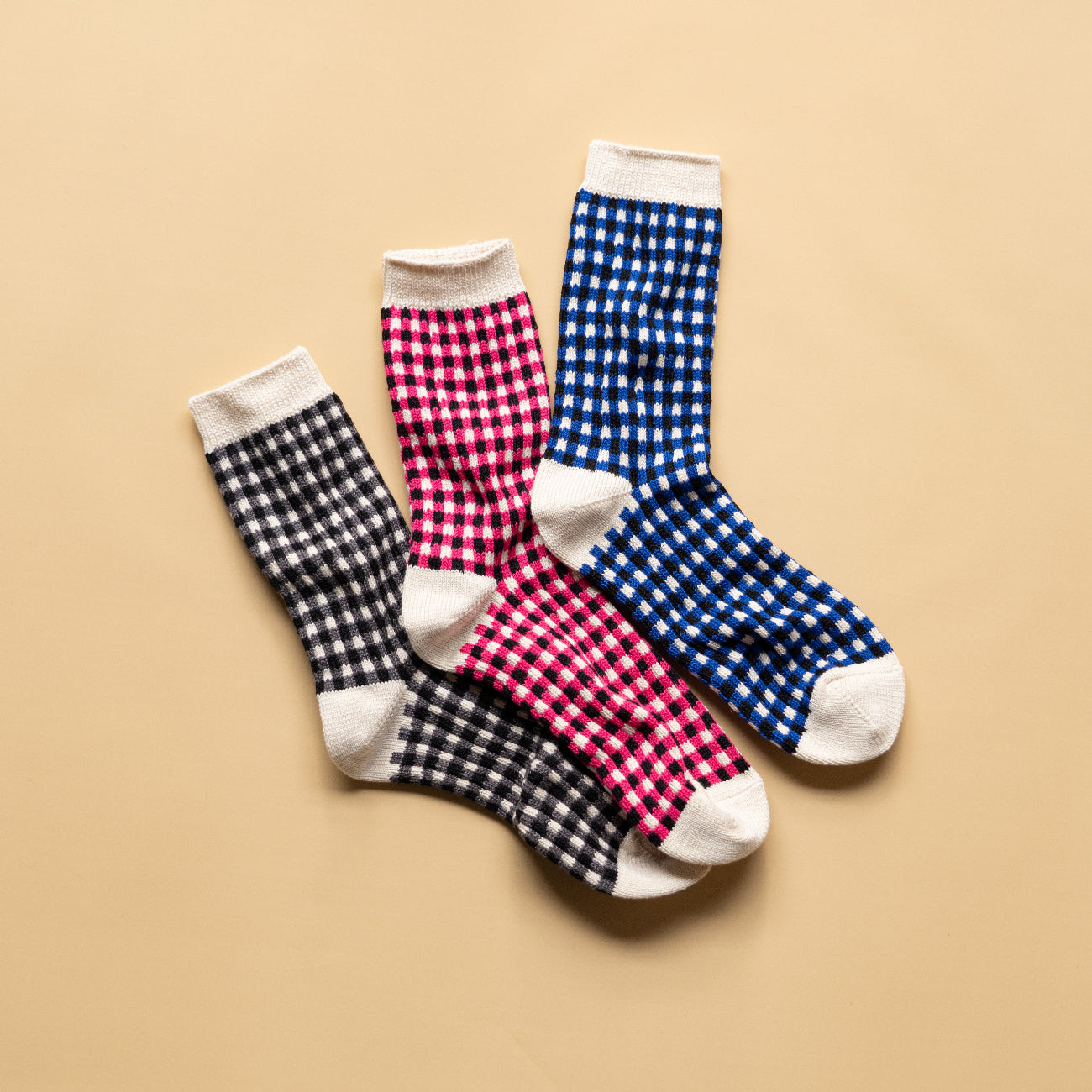 ROTOTO GINGHAM CHECK SOCKS