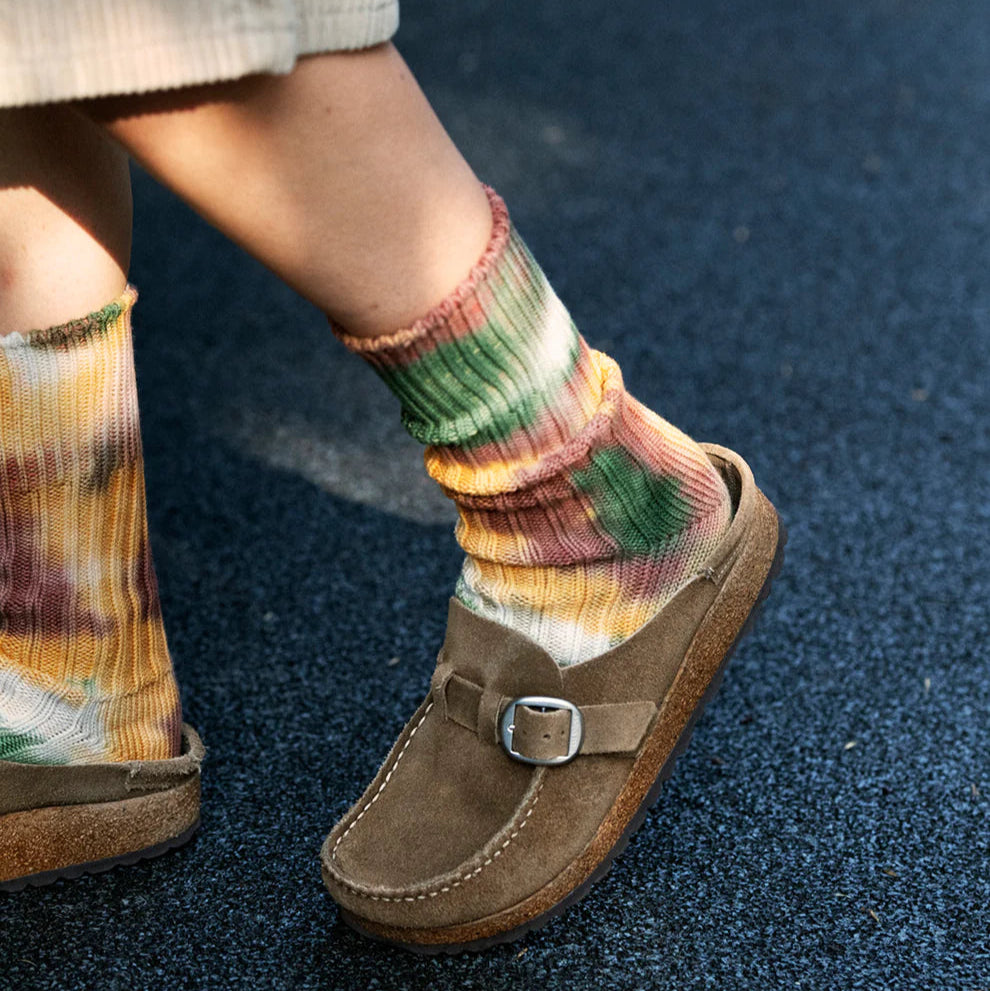 ROTOTO CHUNKY RIBBED CREW SOCKS ”TIE DYE”