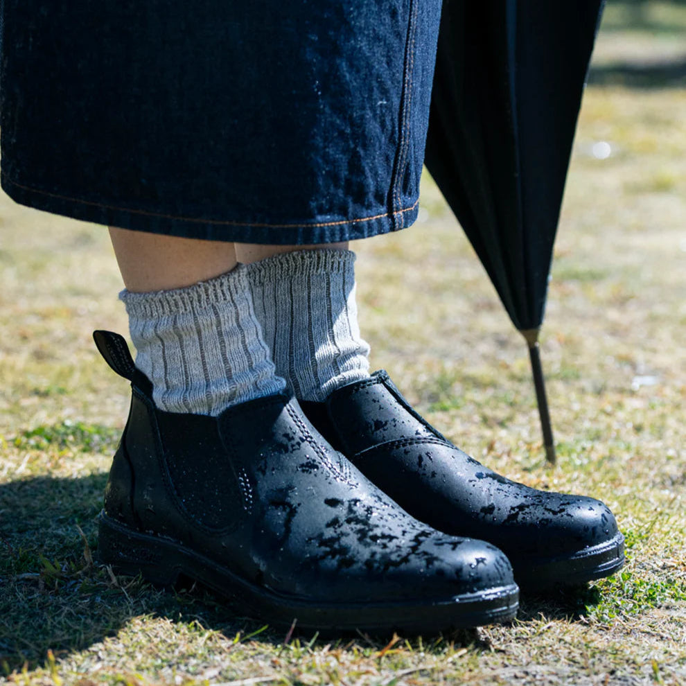 ROTOTO LINEN COTTON RIBBED ANKLE SOCKS