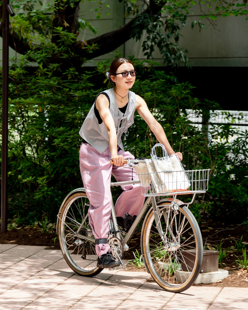 Americana × Friday  2way vest -White check