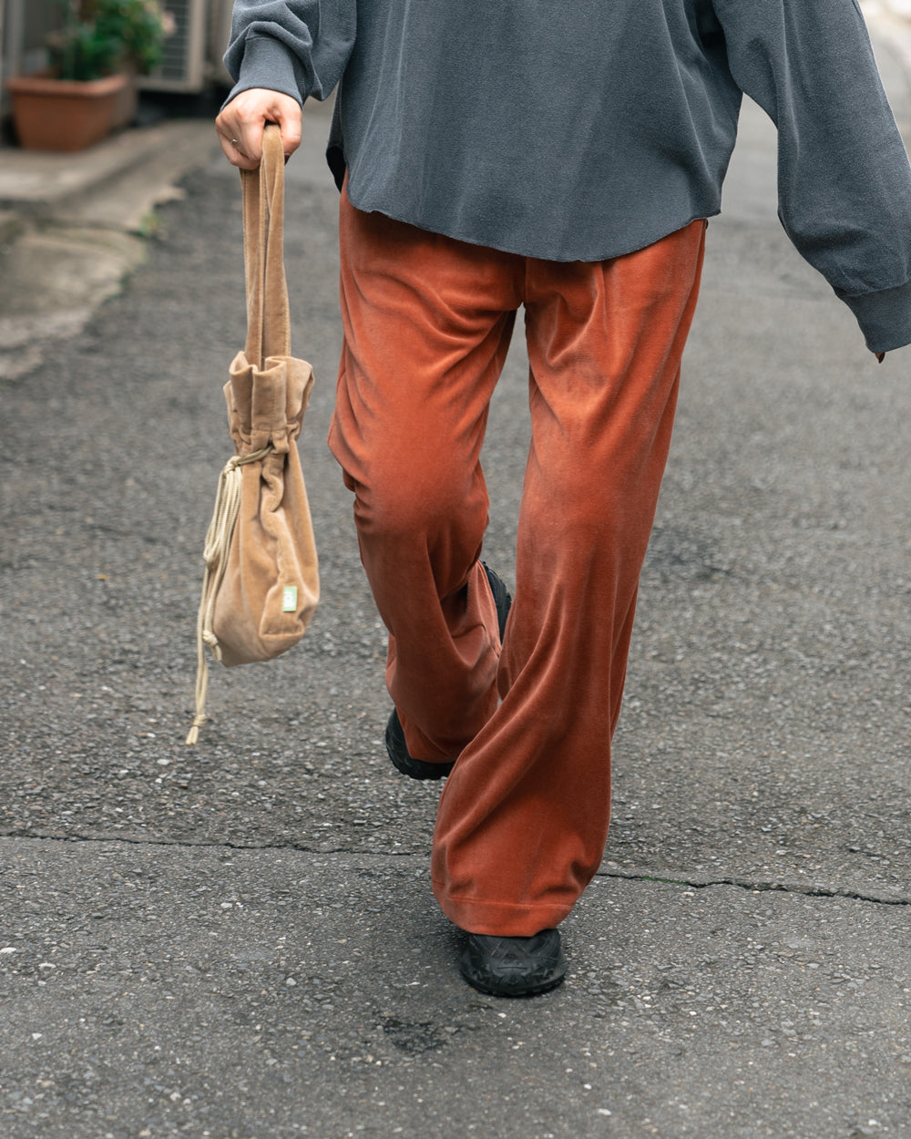 F F F   Easy pants  -Velour "Coral"