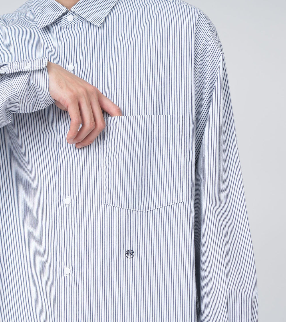 nanamica Regular Collar Stripe Wind Shirt