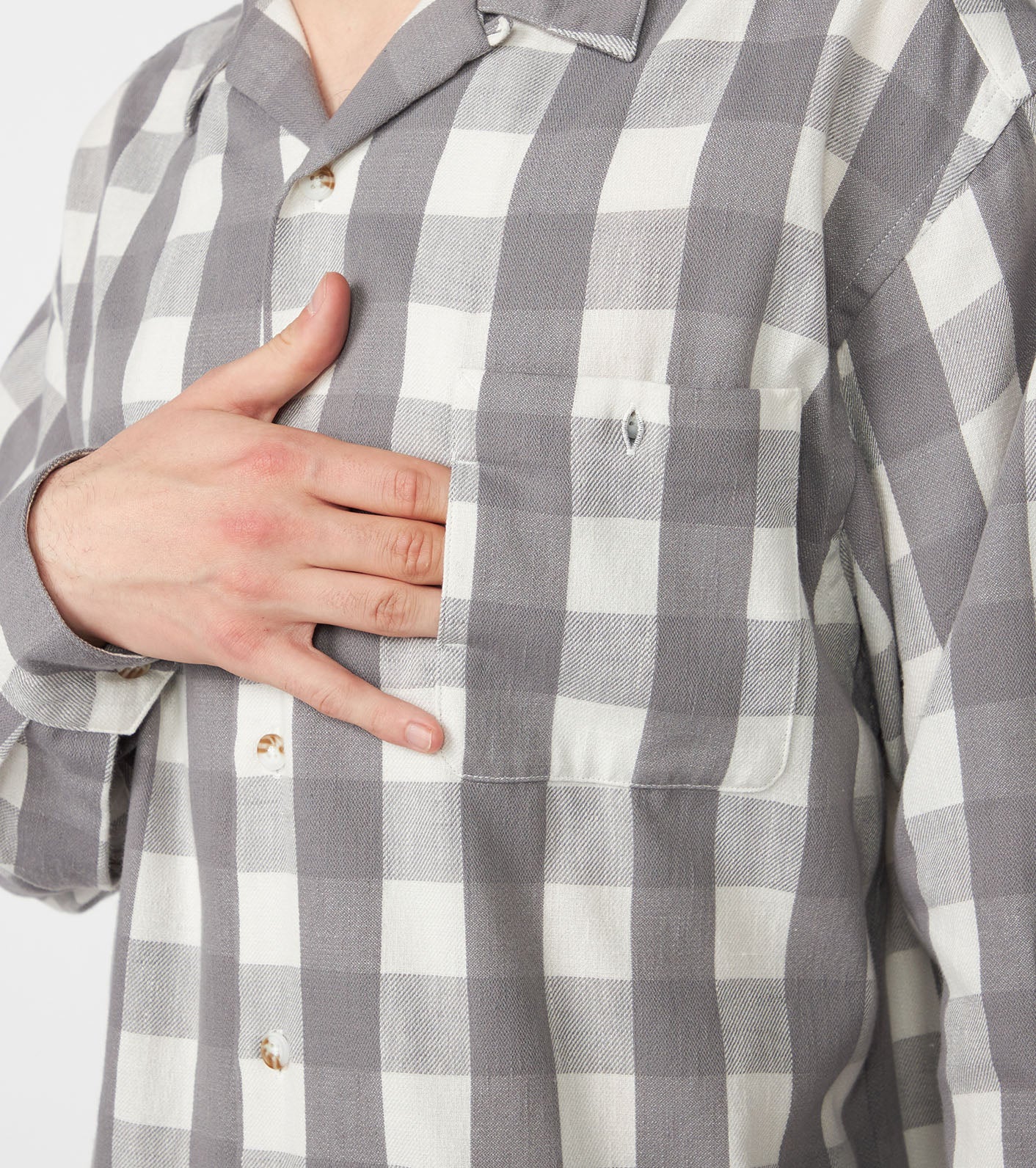 THE NORTH FACE PURPLE LABEL  Checkerboard Field Open Collar Shirt -Men's size