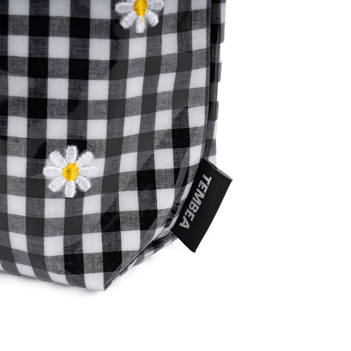 TEMBEA×Friday  STEM BAG "Flower Embroidery"  GINGHAM BLACK