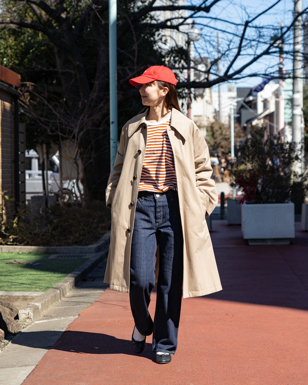 nanamica COOLMAX Stripe Jersey L/S Tee