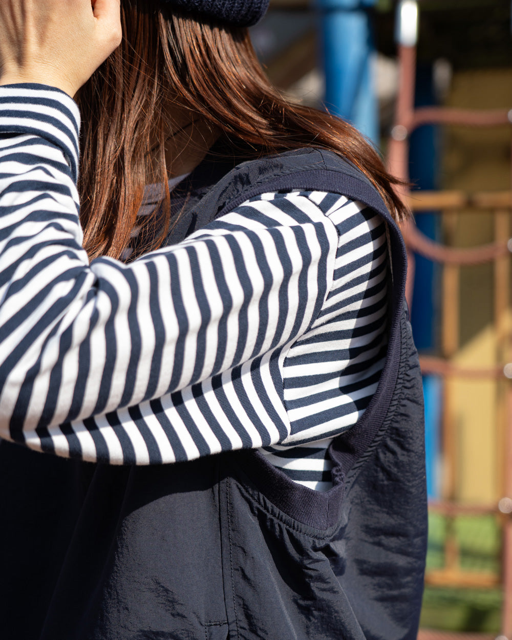 nanamica COOLMAX Stripe Jersey L/S Tee