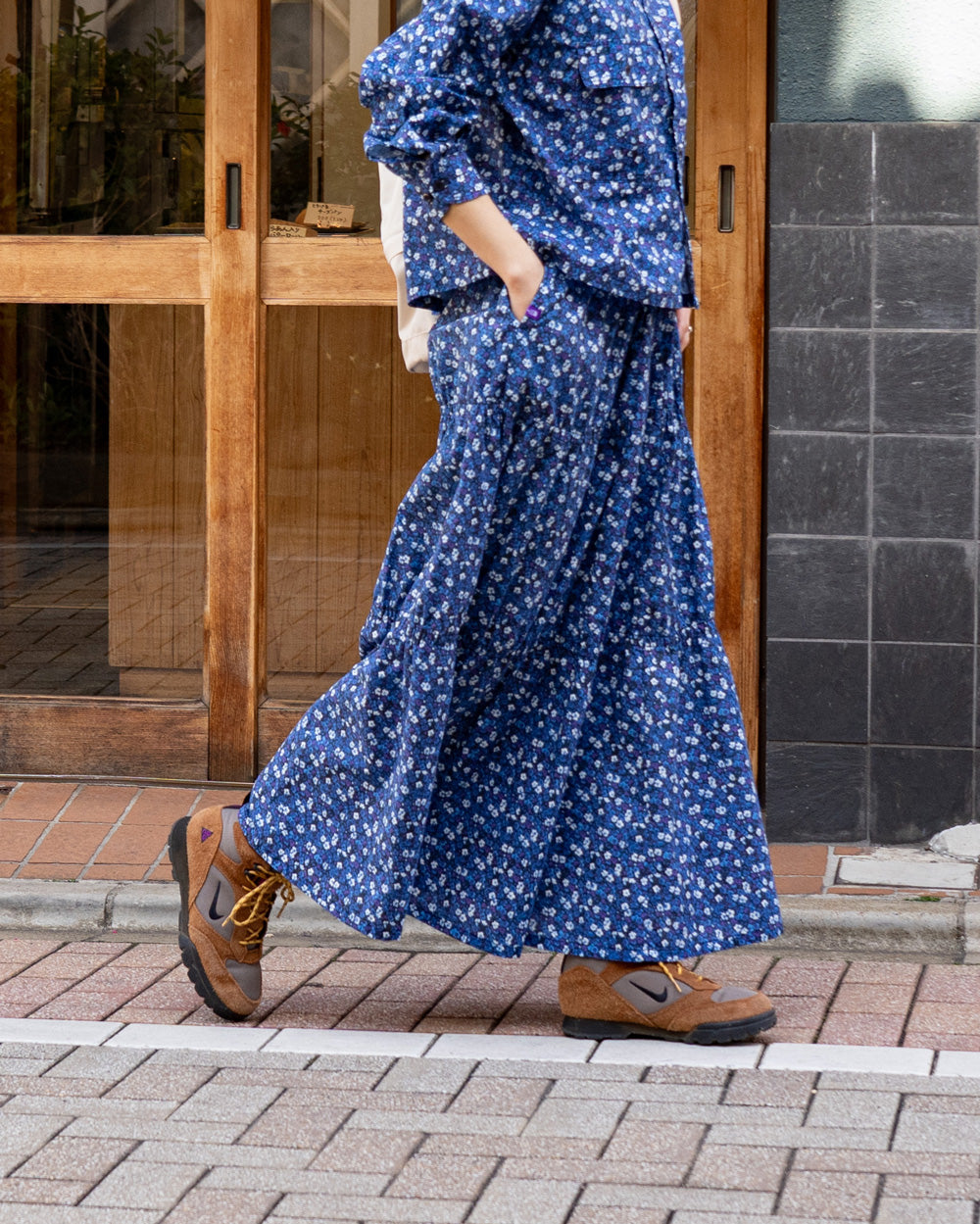 THE NORTH FACE PURPLE LABEL Flower Printed Field Tiered Skirt