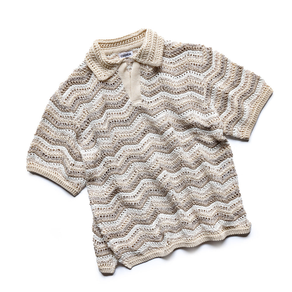COOHEM ZIGZAG SUKASHI KNIT PULLOVER