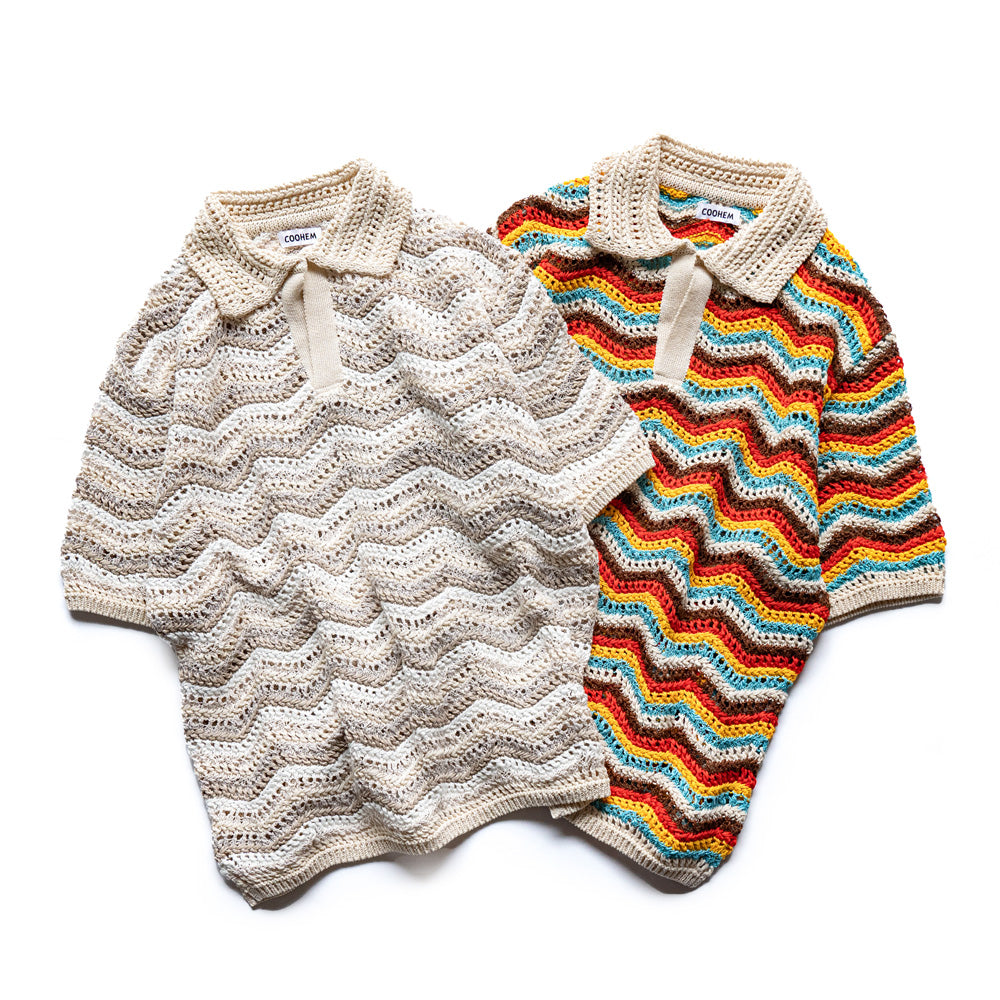COOHEM ZIGZAG SUKASHI KNIT PULLOVER