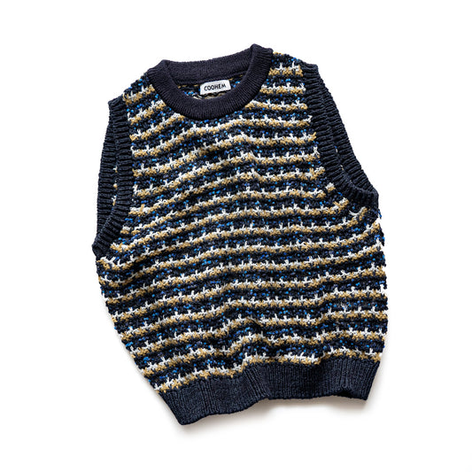 COOHEM SUKASHI BORDER KNIT VEST