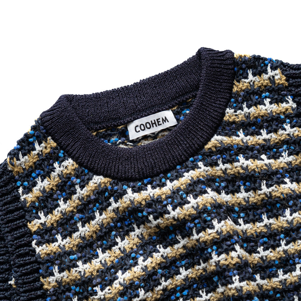 COOHEM SUKASHI BORDER KNIT VEST