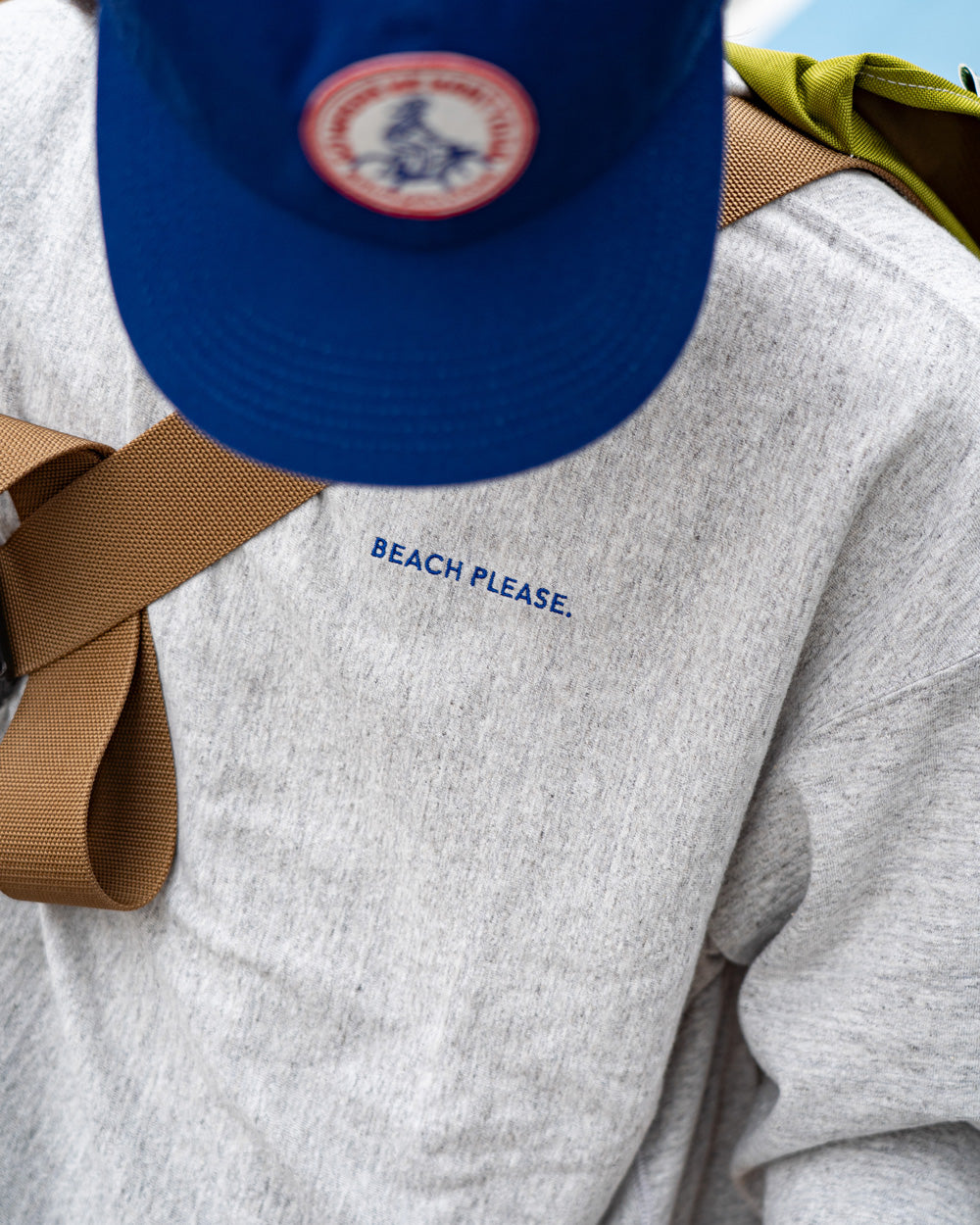 Americana REVERSE WEAVE L/S TEE "BEACH PLEASE"