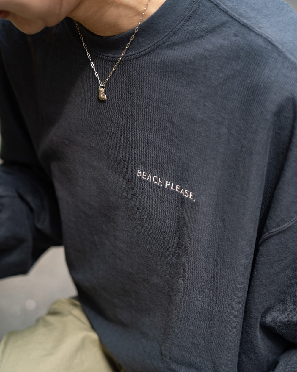 Americana REVERSE WEAVE L/S TEE "BEACH PLEASE"