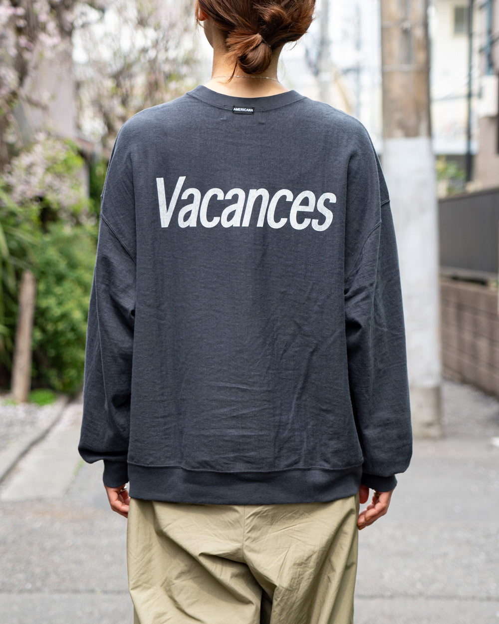 Americana REVERSE WEAVE L/S TEE "BEACH PLEASE"