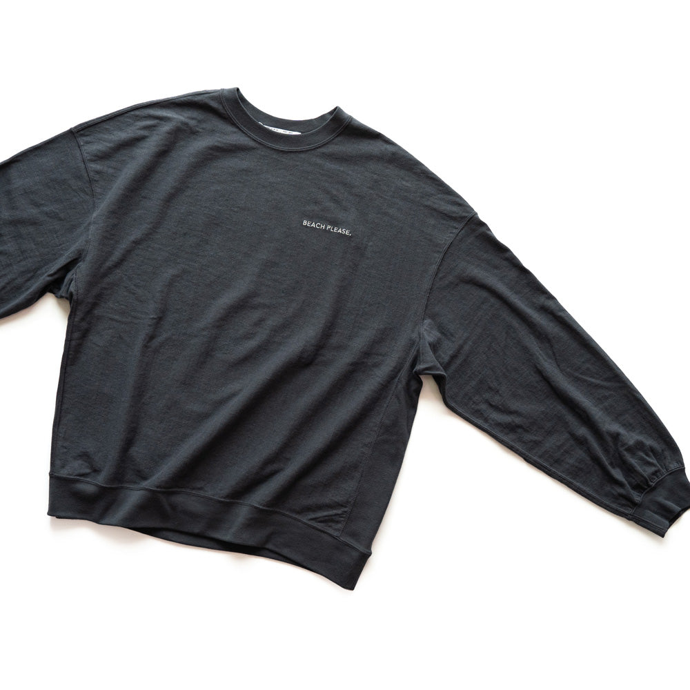 Americana REVERSE WEAVE L/S TEE "BEACH PLEASE"