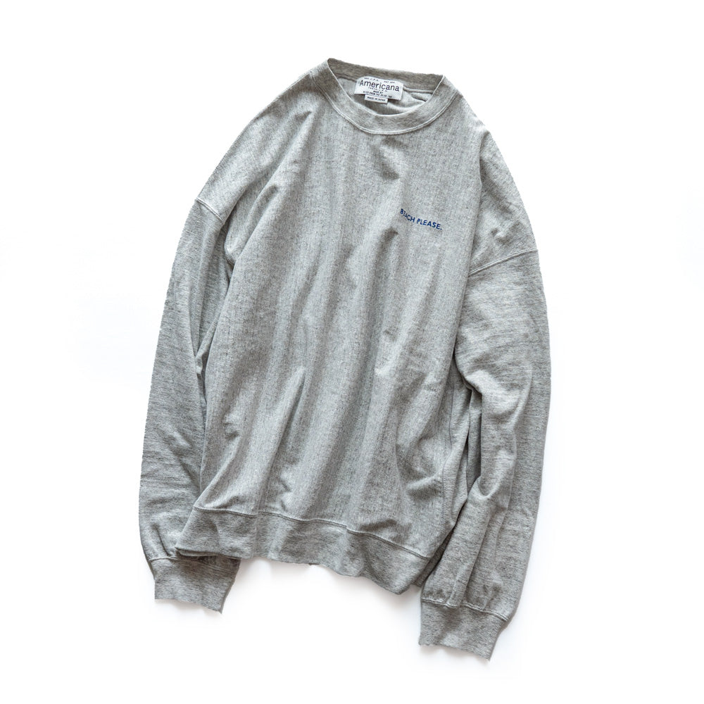 Americana REVERSE WEAVE L/S TEE "BEACH PLEASE"