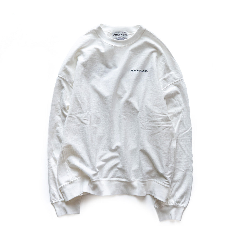 Americana REVERSE WEAVE L/S TEE "BEACH PLEASE"