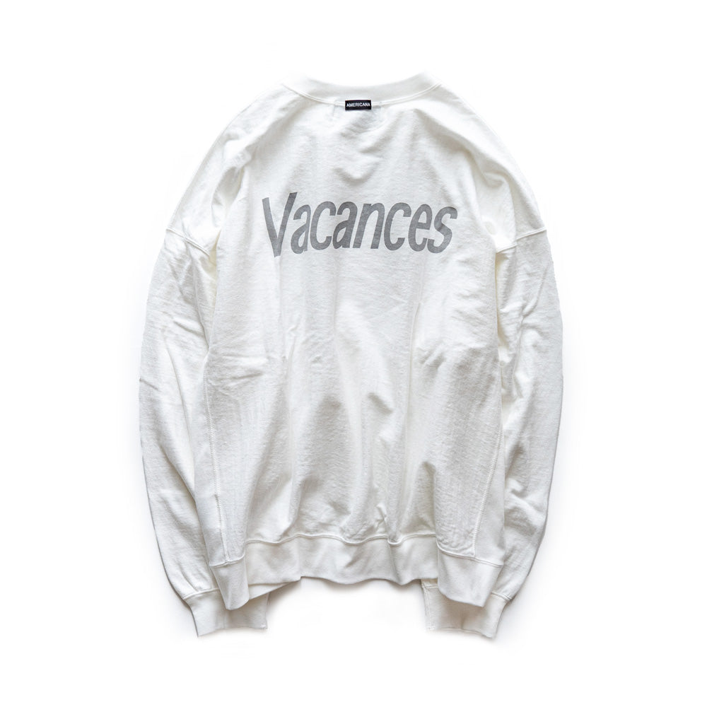 Americana REVERSE WEAVE L/S TEE "BEACH PLEASE"