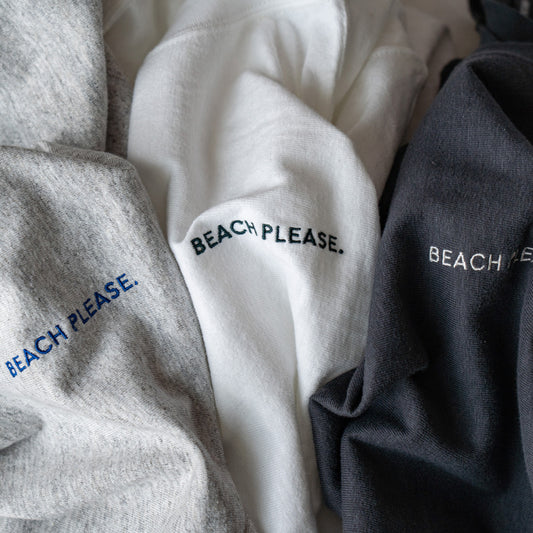 Americana REVERSE WEAVE L/S TEE "BEACH PLEASE"