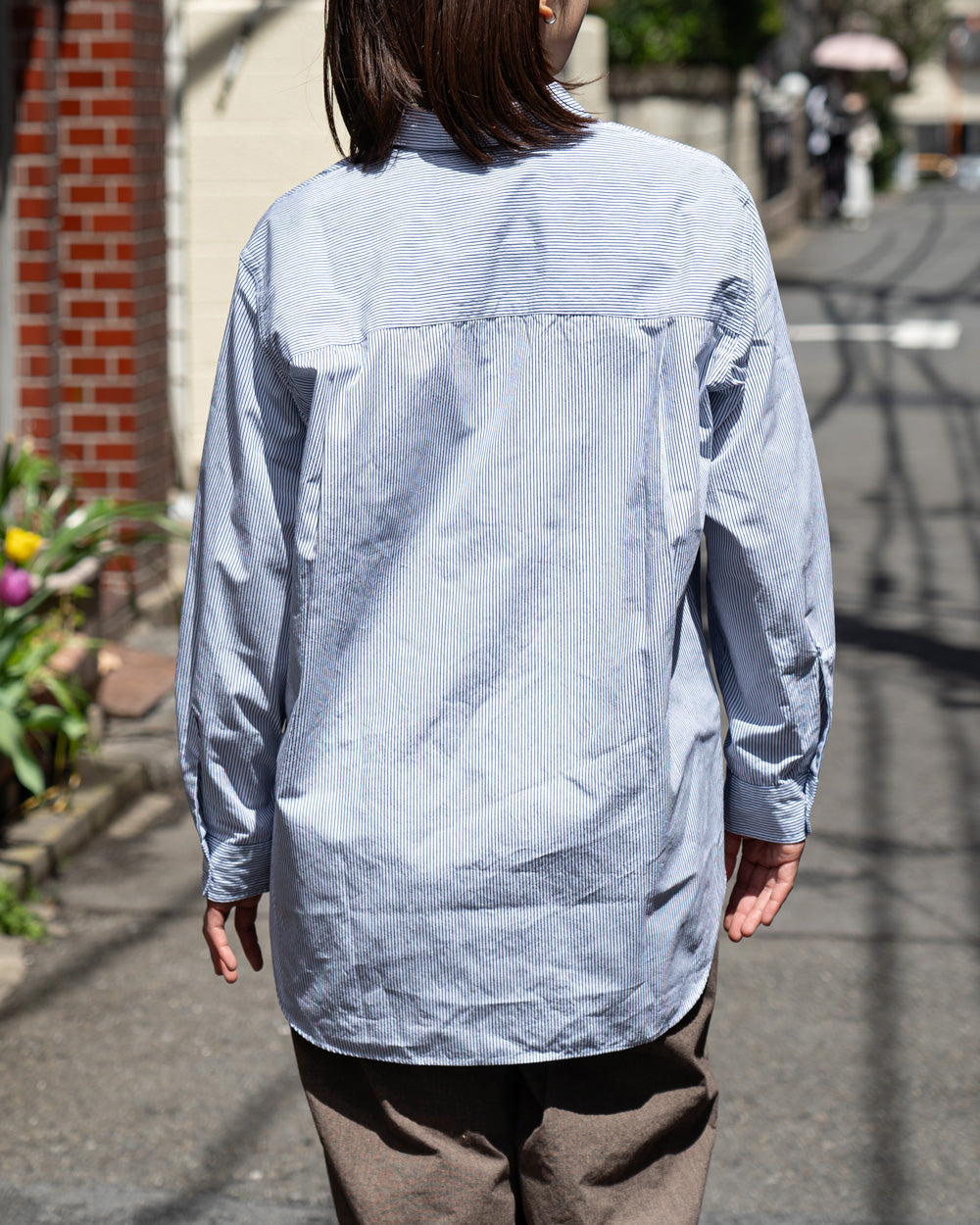 nanamica Regular Collar Stripe Wind Shirt