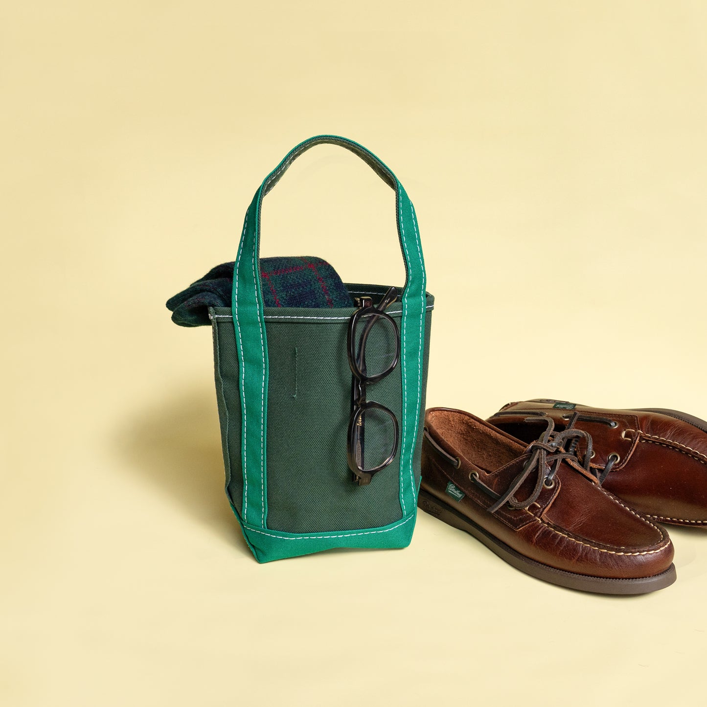 TEMBEA × Friday BAGUETTE TOTE MINI MINI "FORESTGREEN×GREEN"