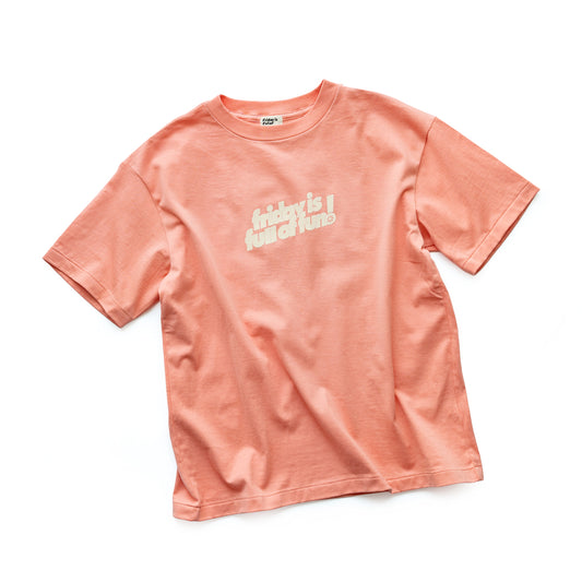 F F F  Print tee " friday is full of fun ! "  -Coral