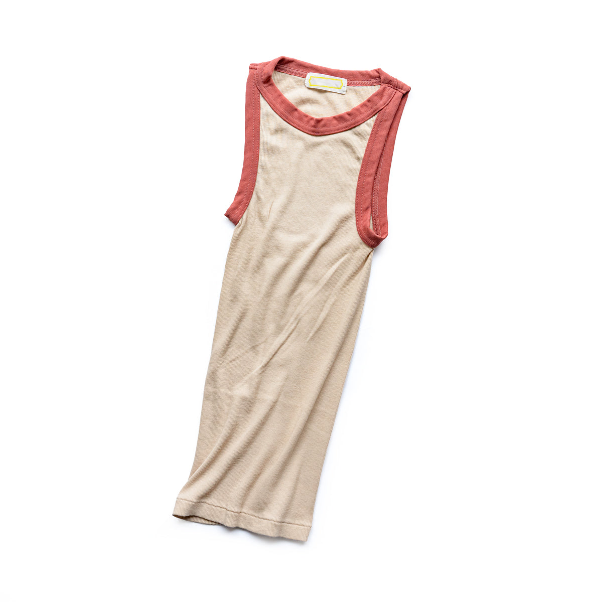 Ohh! × Friday  Cotton silk rib tank -Beige