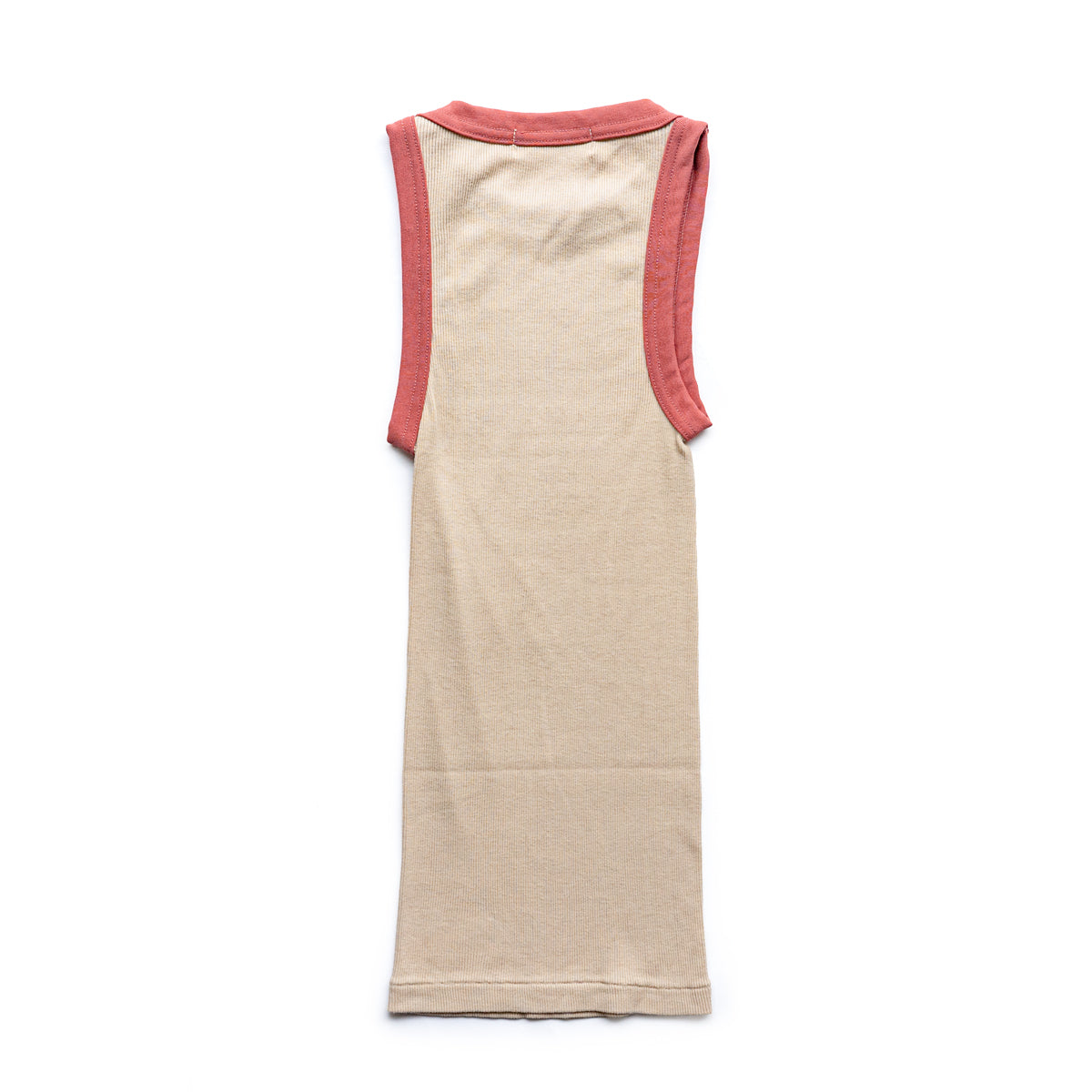 Ohh! × Friday  Cotton silk rib tank -Beige