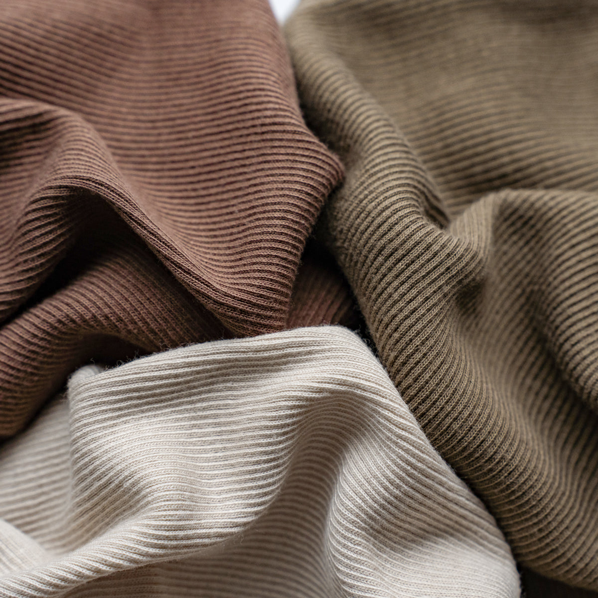 Ohh! × Friday  Cotton silk rib tank -Brown