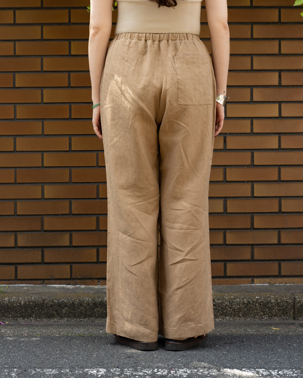 F F F   Easy pants  -Linen  "Light brown"