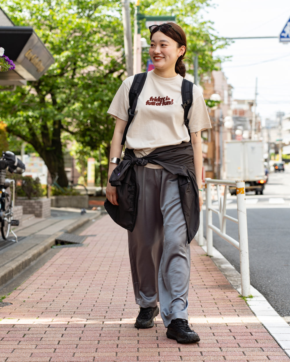 F F F   Easy pants  -Satin "Bluegrey"