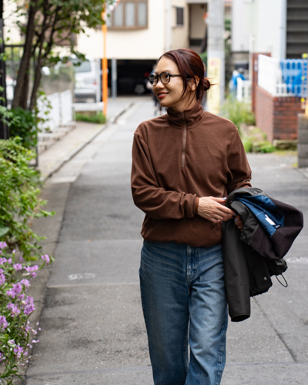 F F F   Fleece Pullover -Brown