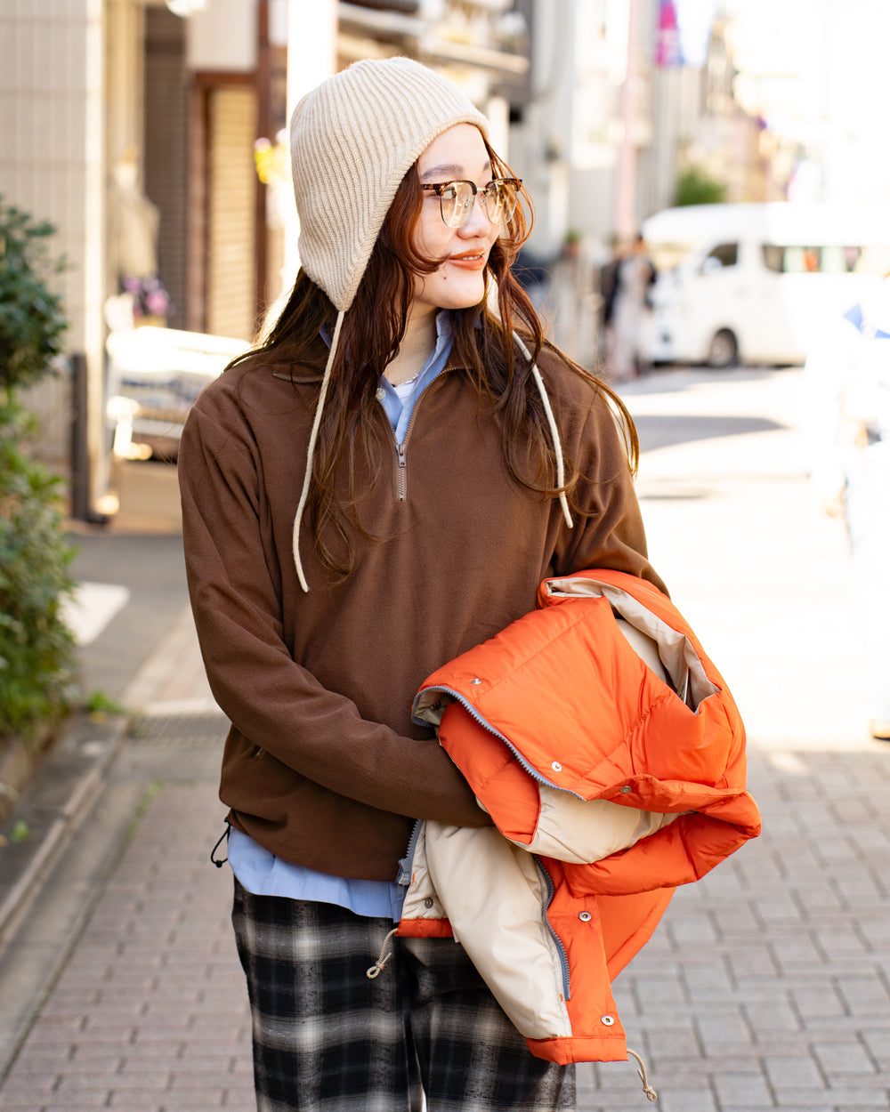 F F F   Fleece Pullover -Brown