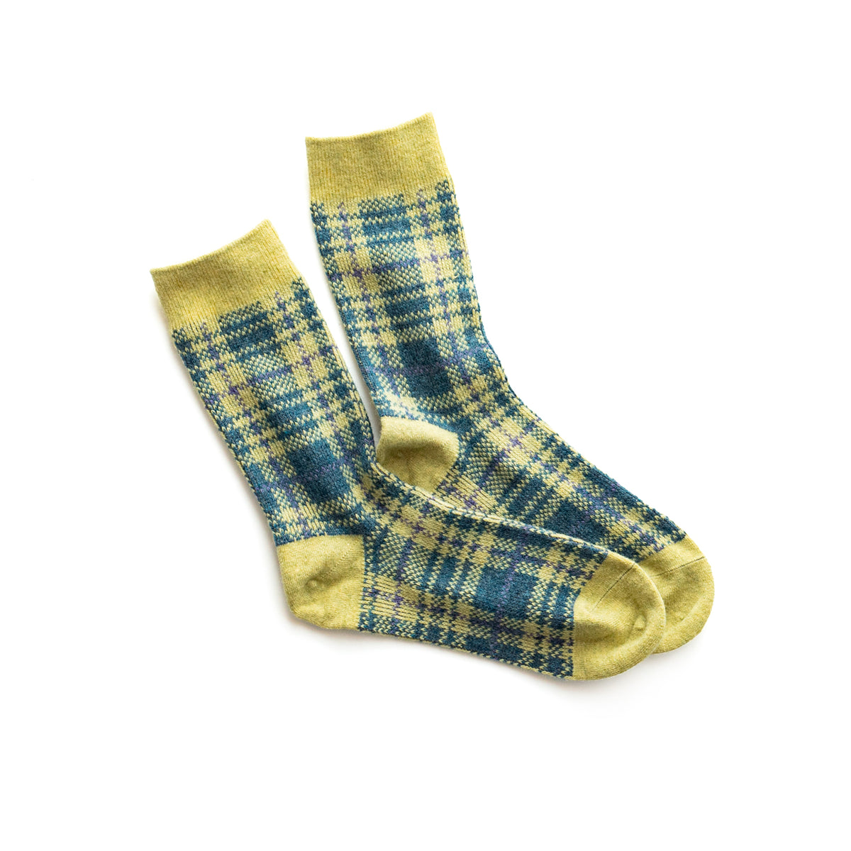 ROTOTO CHECK PATTERN MERINO SOCKS