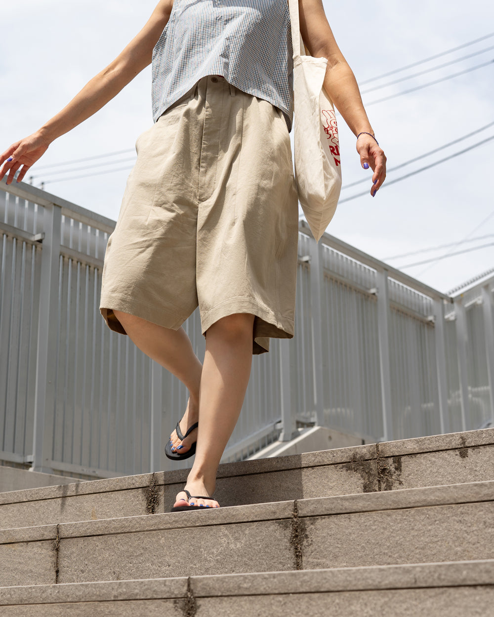 HAVERSACK   Wide shorts -Antique Burberry Cloth