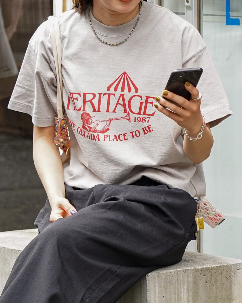 oblada - HERITAGE TEE / ロゴTシャツ / ブルー | HALLOW's web
