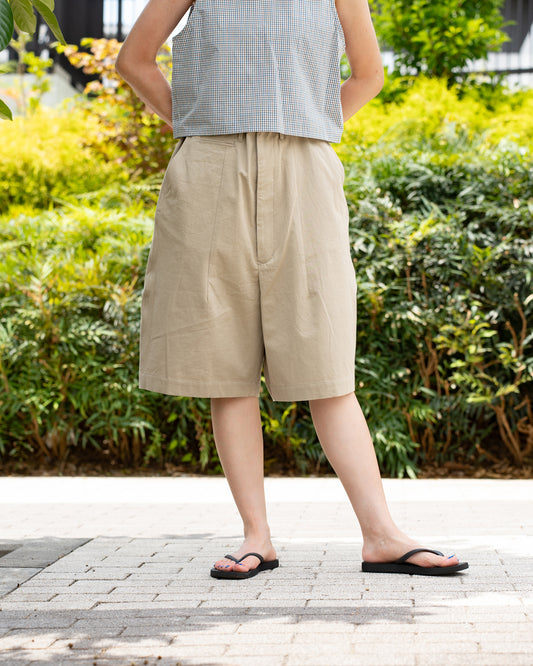 HAVERSACK   Wide shorts -Antique Burberry Cloth