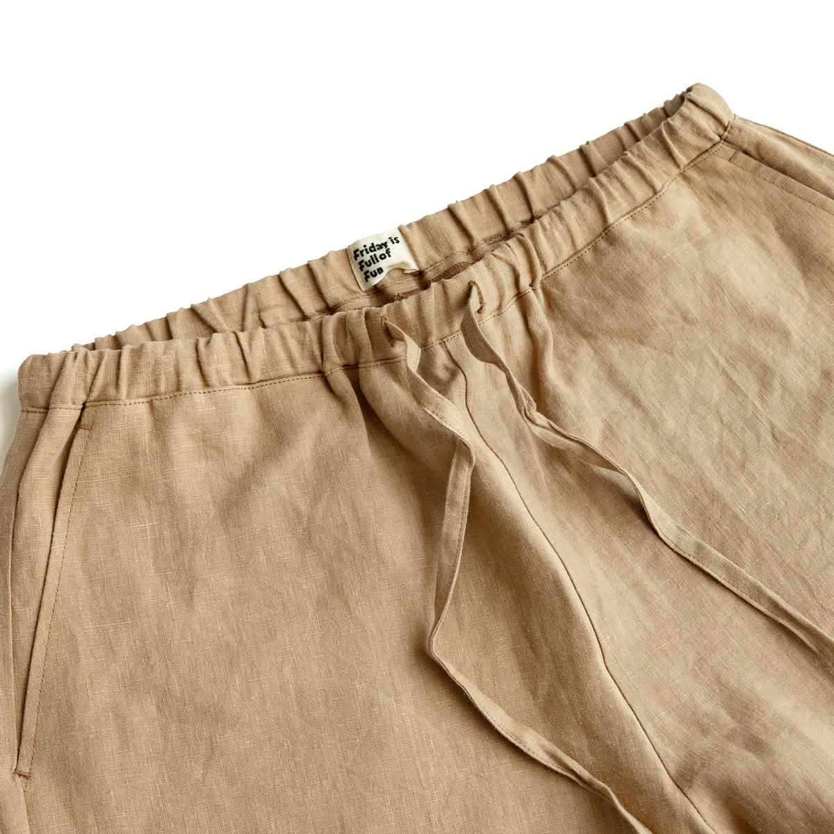F F F   Easy pants  -Linen  "Light brown"