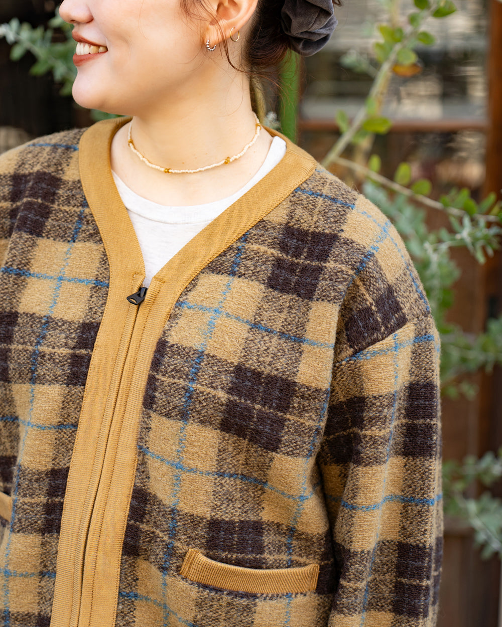 THE NORTH FACE PURPLE LABEL  PLAS Plaid Fleece Field Cardigan