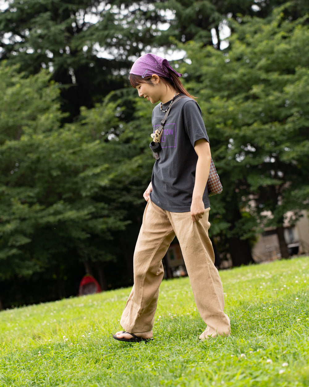 F F F   Easy pants  -Linen  "Light brown"