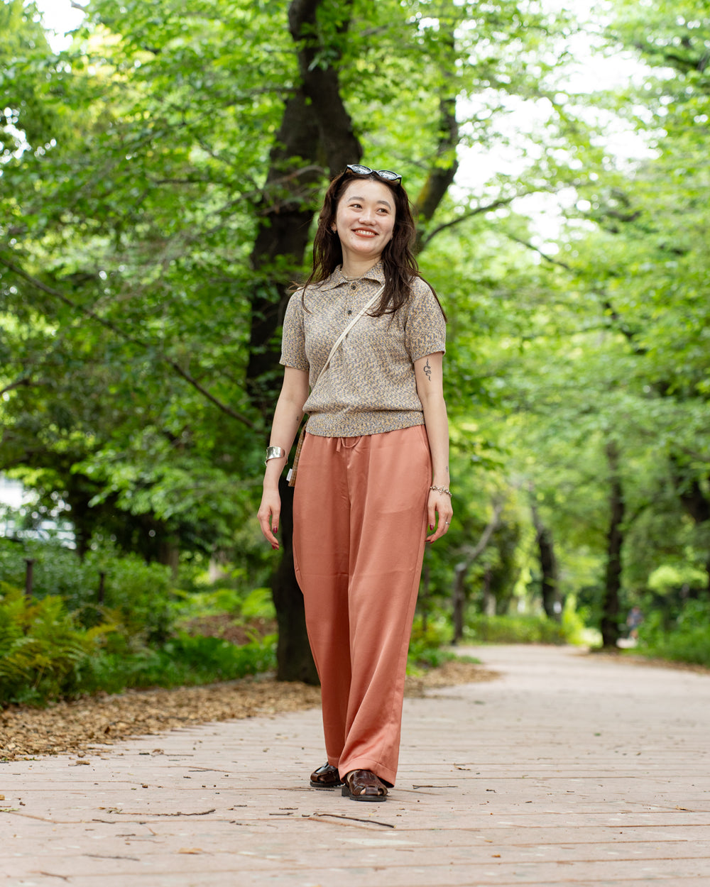 F F F   Easy pants  -Satin "Orange"