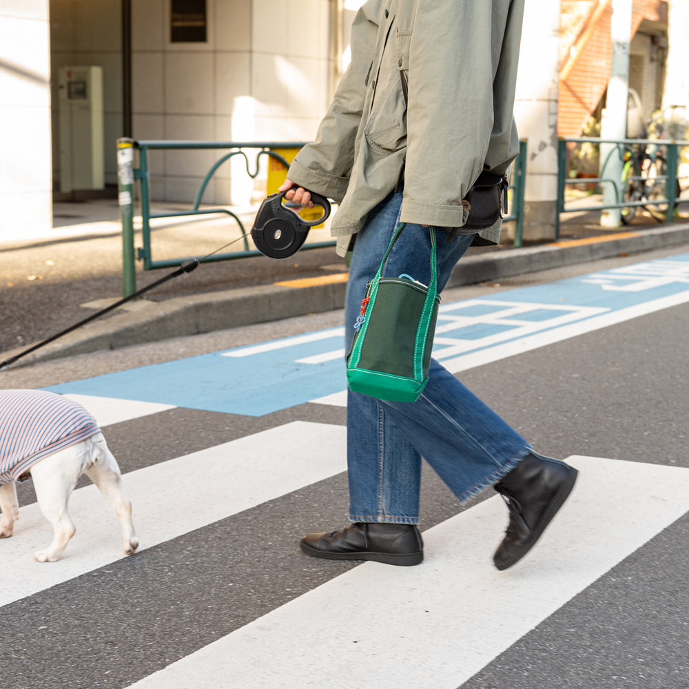 TEMBEA × Friday BAGUETTE TOTE MINI MINI "FORESTGREEN×GREEN"