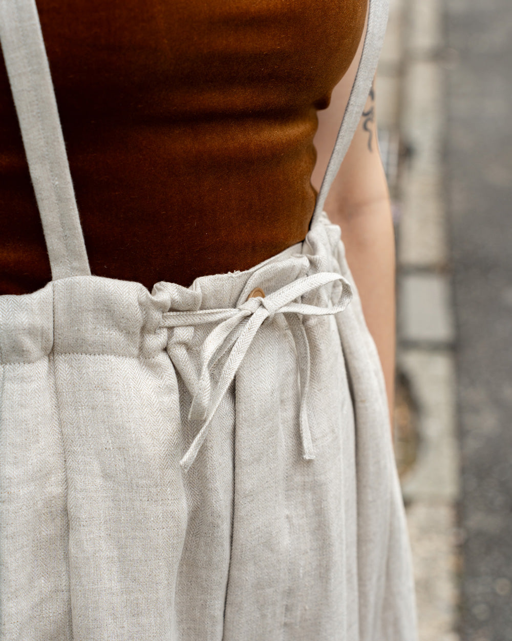 HAVERSACK LINEN HERRINGBONE SAROPETTE