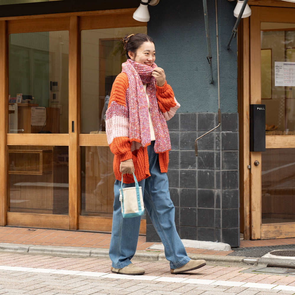TEMBEA × Friday BAGUETTE TOTE MINI MINI "LT.BEIGE×OTHER BLUE"