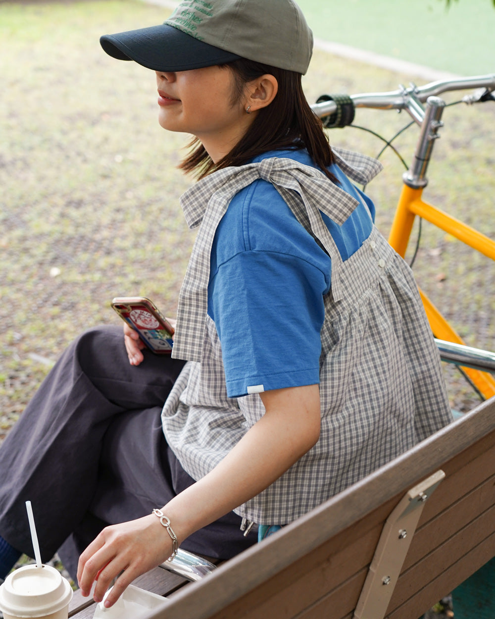 Americana × Friday  CAMISOLE -WHITE CHECK