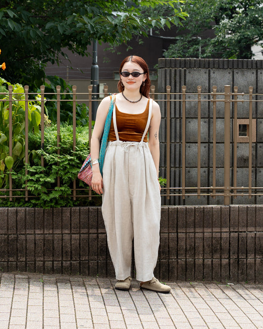 HAVERSACK LINEN HERRINGBONE SAROPETTE