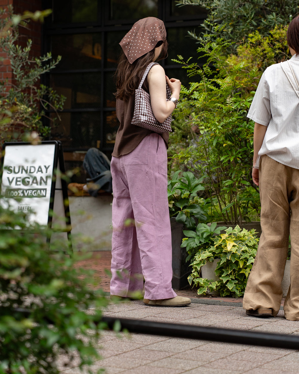 F F F   Easy pants  -Linen  "Lavender"