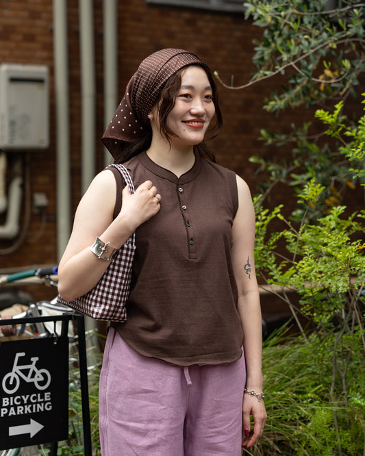 Americana Cropped N/S henley neck tee